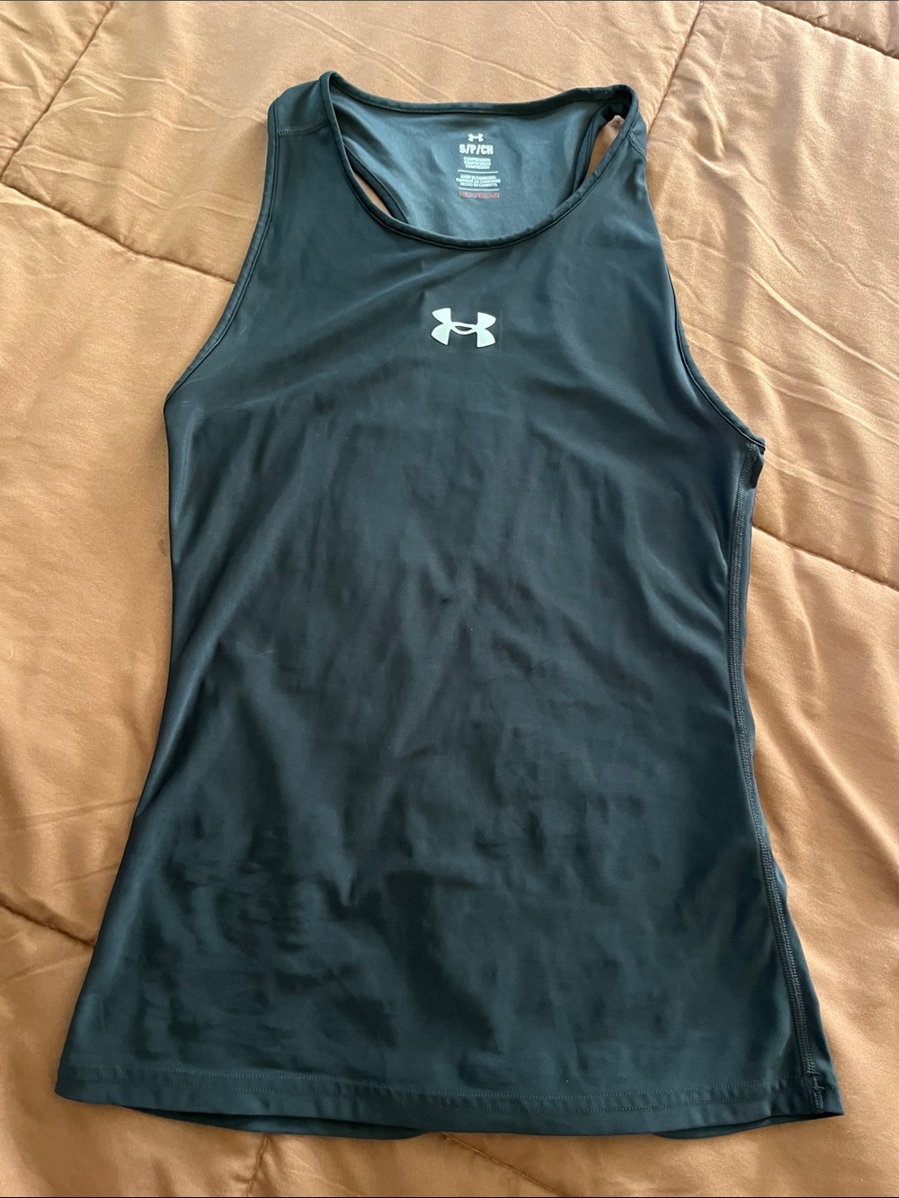 Under Armour Black Performance Tank with White Logo